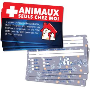 CARTE ALERTE "ANIMAUX SEULS CHEZ MOI"